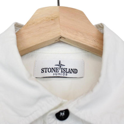 Stone Island Junior AW 2017 White Long Sleeve Cotton Overshirt