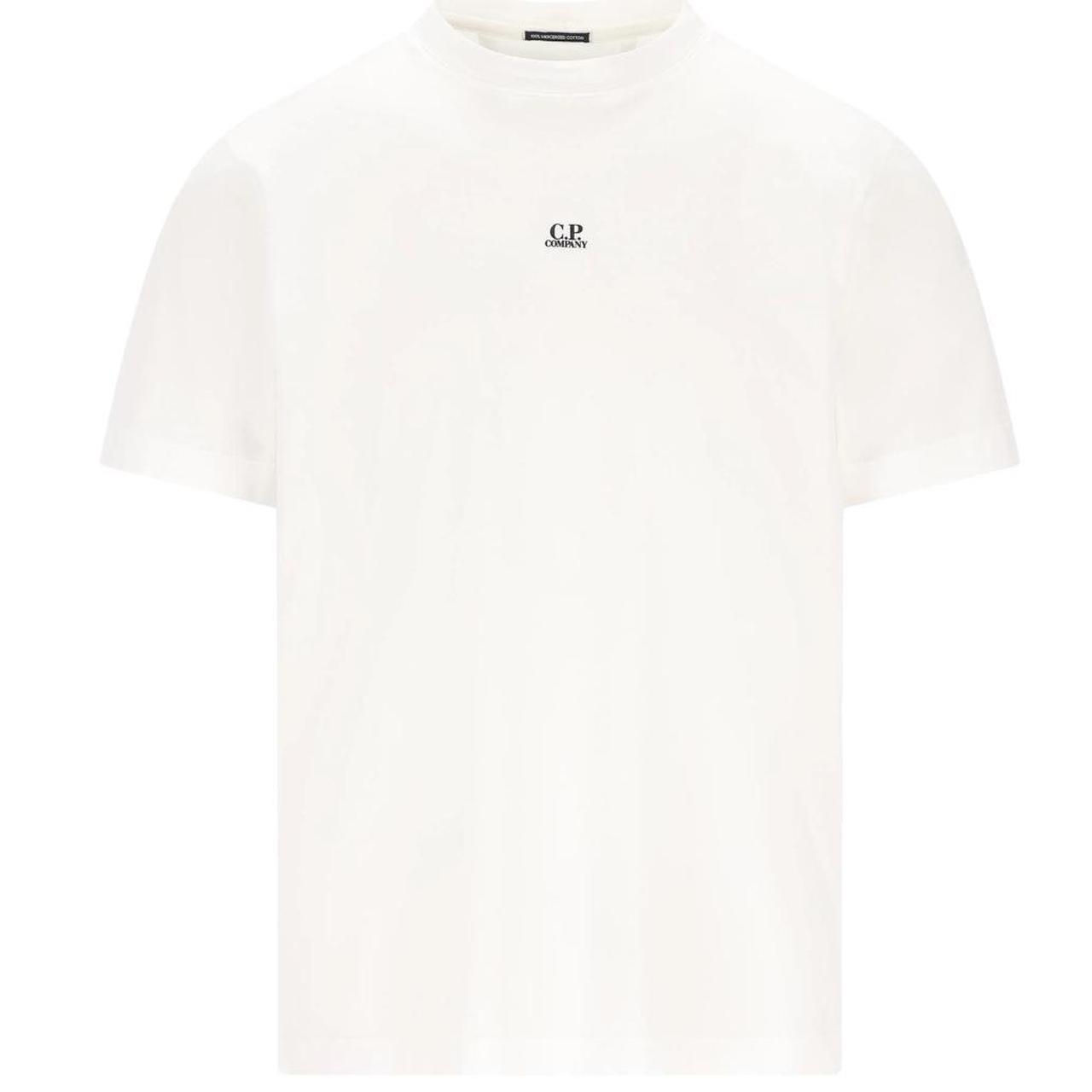 CP Company White 70/2 Logo Print Cotton Short Sleeve T-Shirt