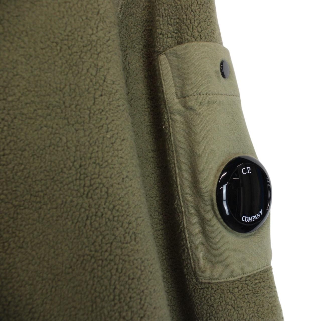 CP Company Olive Green Polar Fleece Lens Hoodie Jumper
