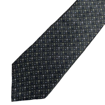 Vintage DKNY Green Geometric Silk Tie
