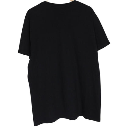 Gucci black cotton t-shirt with embroidered leopard print and oversized fit.