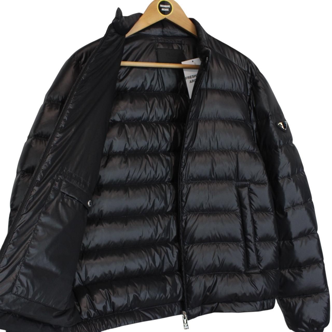 Prada Nylon Black Full Zip Plaque Down Puffer Jacket