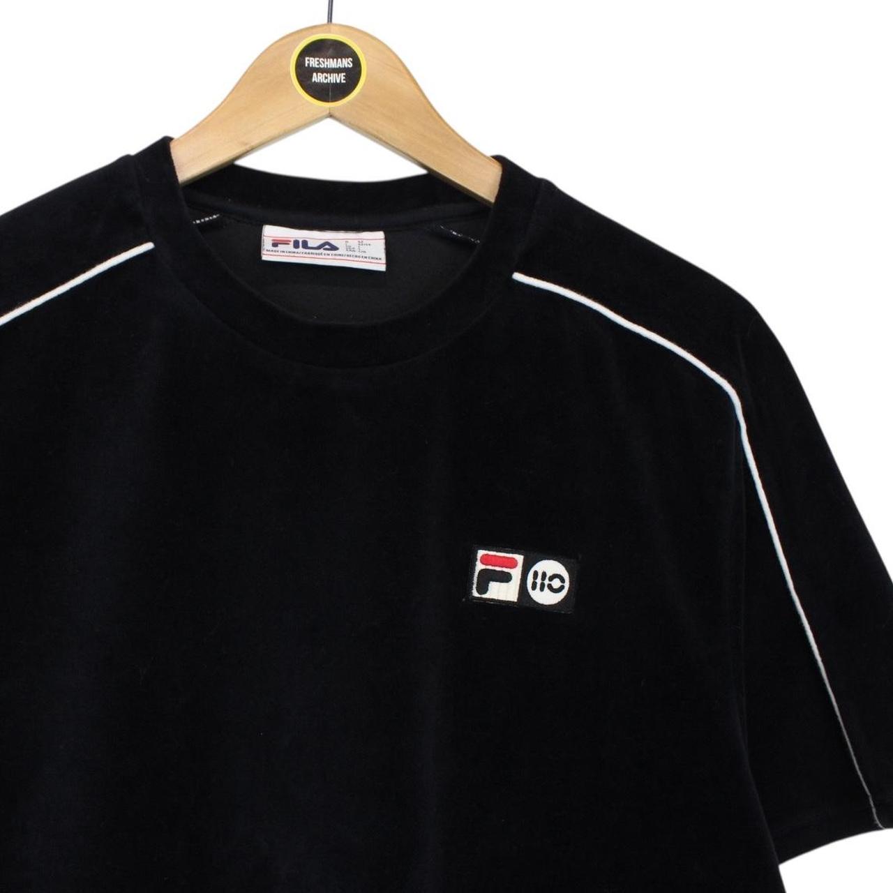 Fila Vintage 110 Velour Hector Navy Blue Short Sleeve Cotton T-Shirt