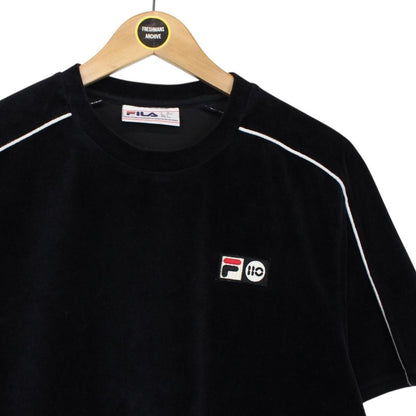 Fila Vintage 110 Velour Hector Navy Blue Short Sleeve Cotton T-Shirt