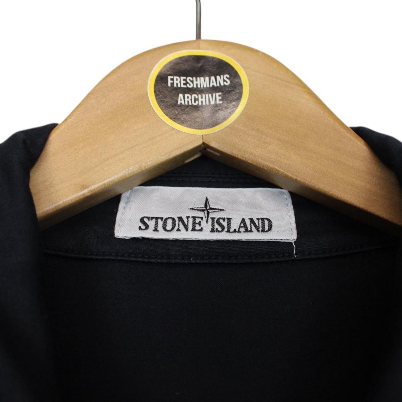 Stone Island SS 2024 Navy Blue Full Zip Cotton Overshirt Jacket