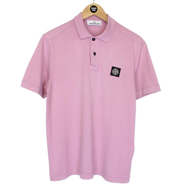 Stone Island SS 2020 Pink Short Sleeve Compass Cotton Polo Shirt