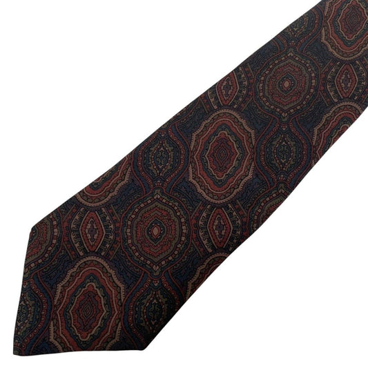 Vintage Yves Saint Laurent Multicoloured Paisley Print Silk Tie