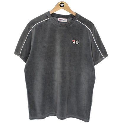 Fila Vintage 110 Velour Hector Grey Short Sleeve Cotton T-Shirt