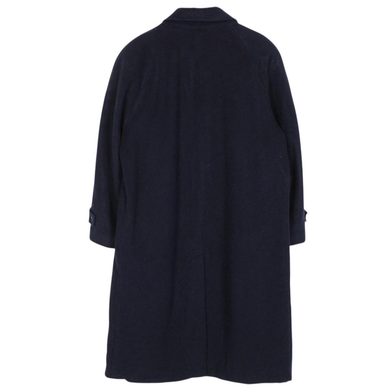 Vintage 90s Burberry Navy Blue Wool Blend Coat