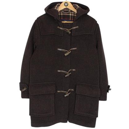 Vintage Burberry London Brown Nova Check Wool Duffle Coat