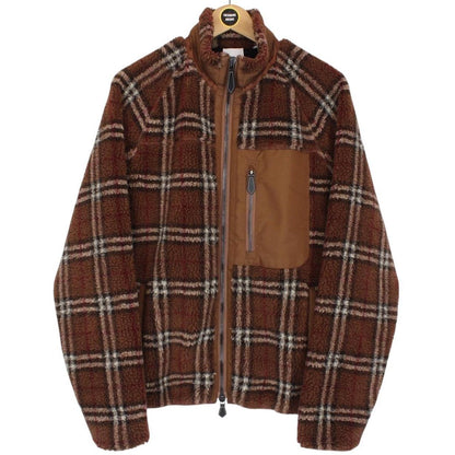 Burberry Birch Brown Nova Check Full Zip Sherpa Fleece Jacket