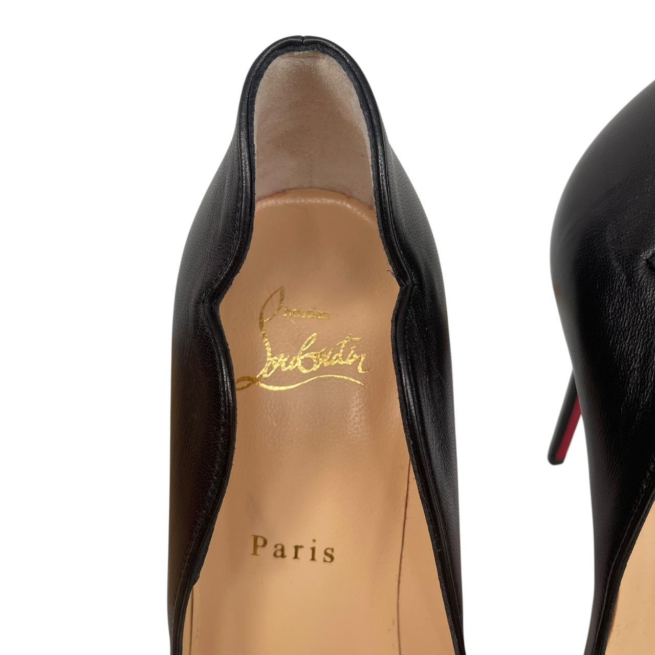 Christian Louboutin Black Leather Hot Chick 100mm High Heels