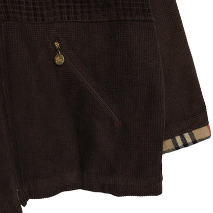 Vintage 90s Burberry Brown Wool Nova Check Lined Jacket