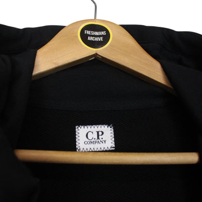 CP Company Black Cotton Full Zip Goggle Hoodie Jumper
