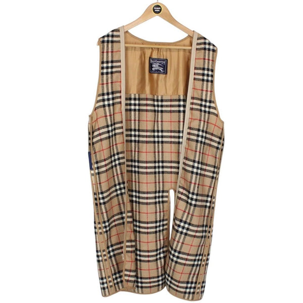 Vintage 90s Burberry Beige Nova Check Trench Coat Removable Lining