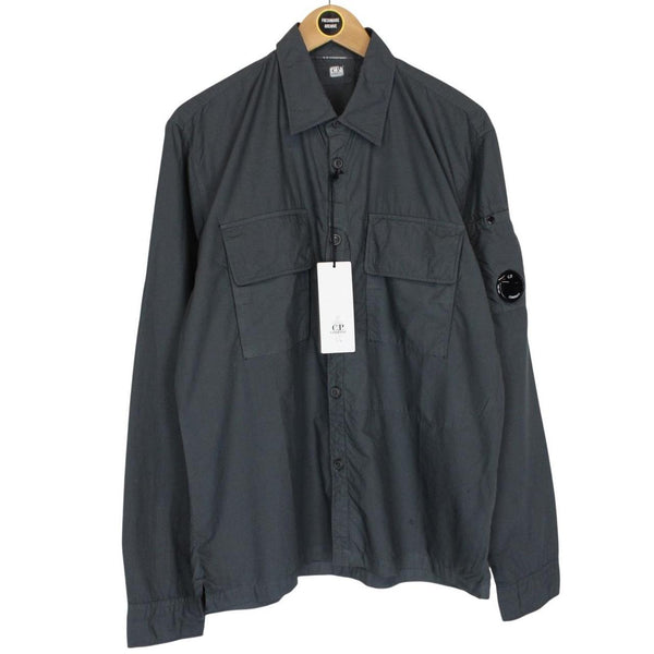 CP Company Navy Blue Lens Gabard Organic Cotton Overshirt
