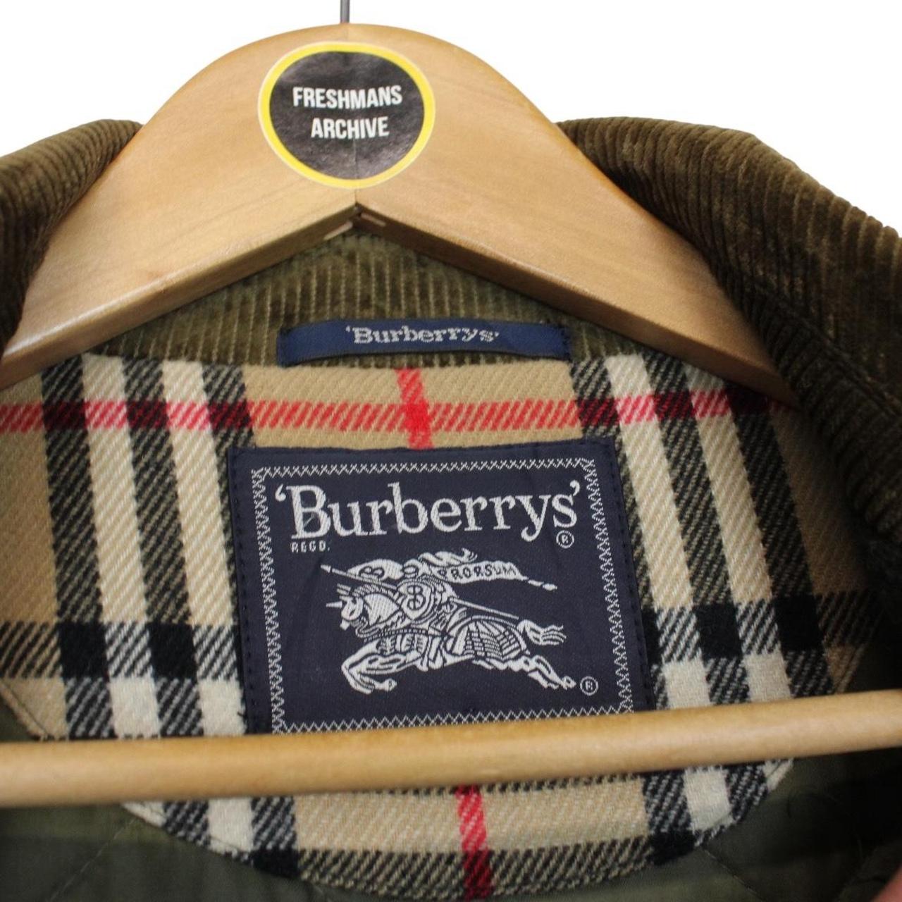 Vintage 90s Burberry Green Wool Blend Quilted Coat