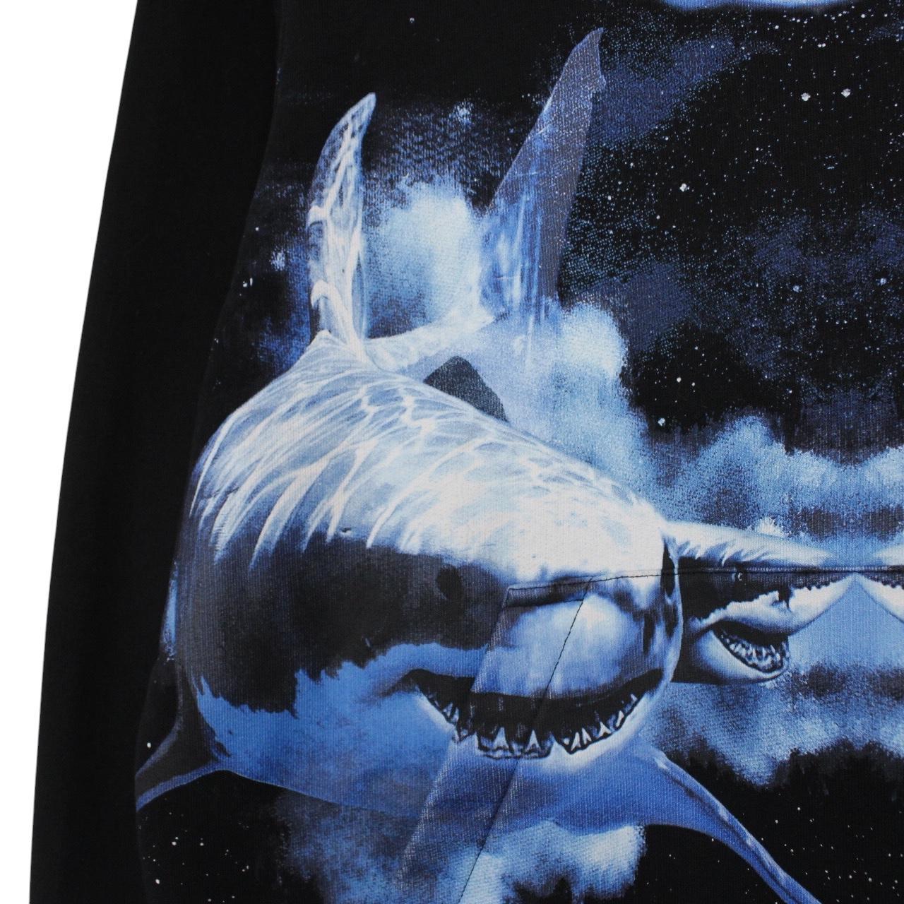 Burberry Black and Blue Shark Print Hoodie