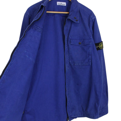 Stone Island AW 2015 Blue Full Zip Cotton Overshirt Jacket