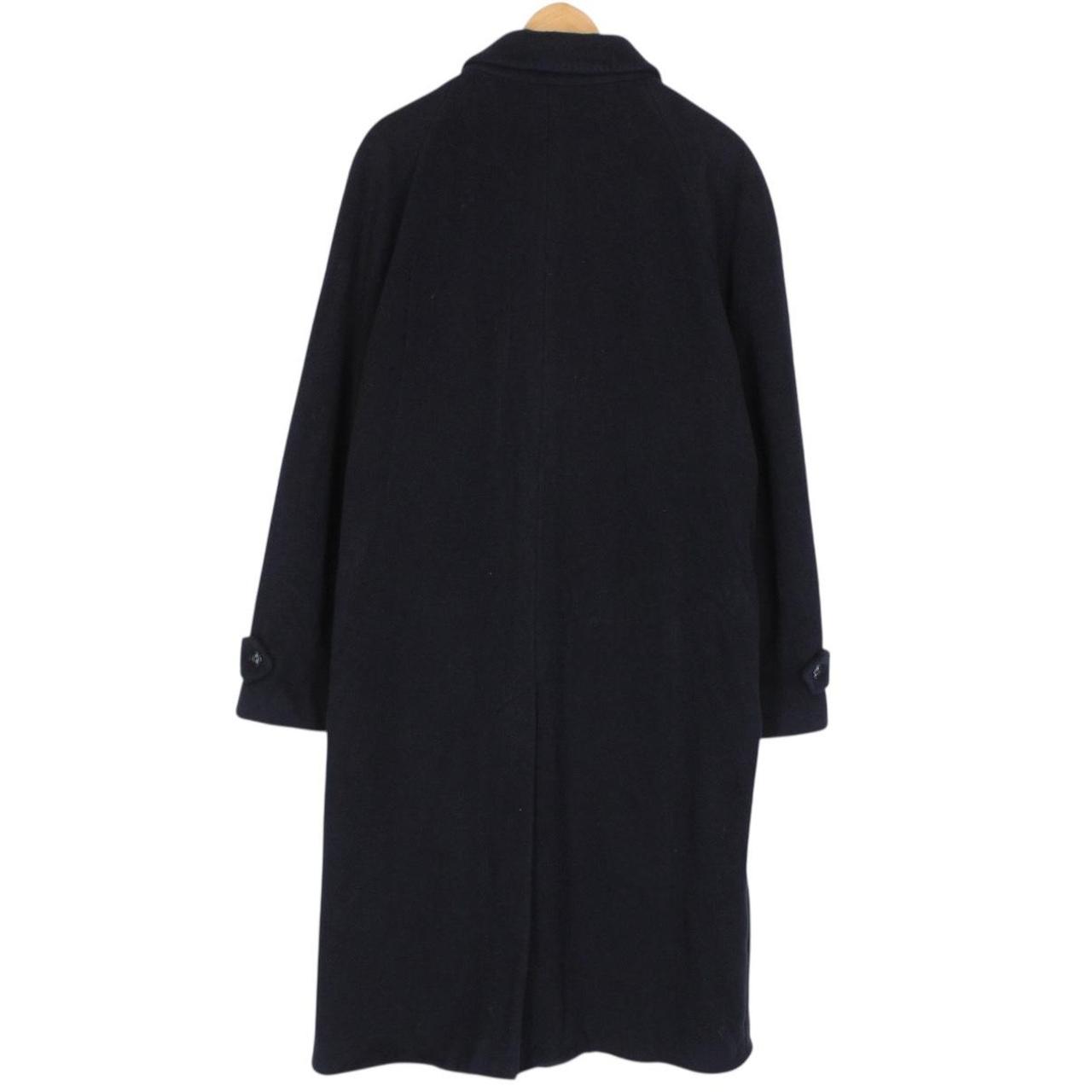 Vintage Burberry London Navy Blue Wool Coat