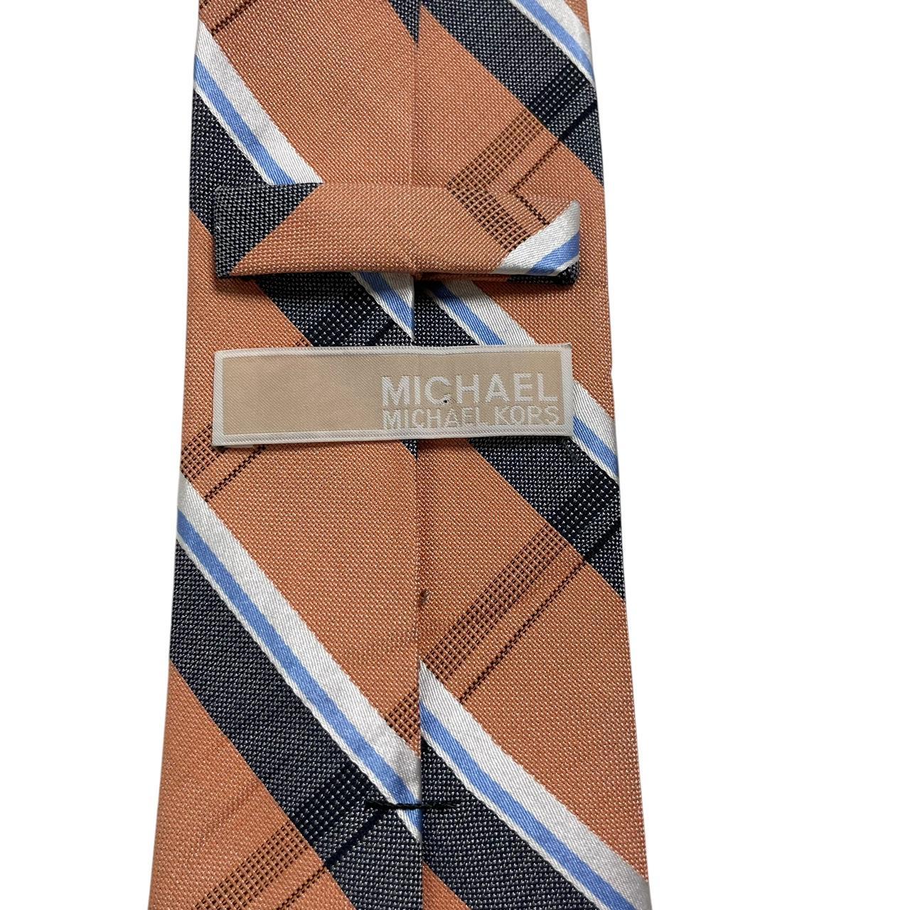 Michael Kors Orange Striped Cotton/Silk Tie