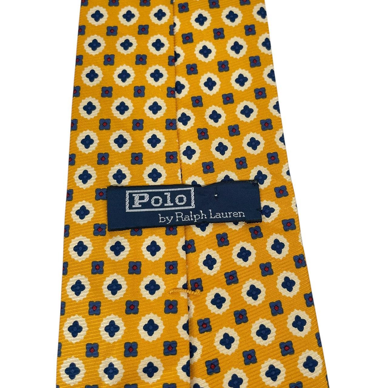 Vintage Polo Ralph Lauren Yellow and Blue Silk Tie
