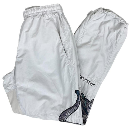 Palace grey joggers embroidered dragon design, made of nylon, size medium.