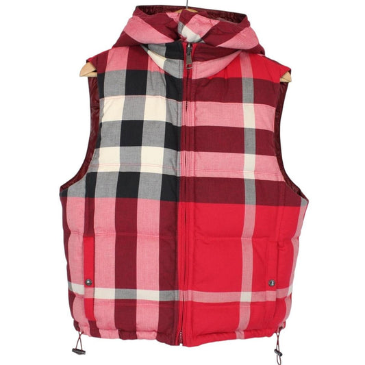 Burberry Brit Red Nova Check Nylon/Cotton Reversible Down Gilet / Bodywarmer