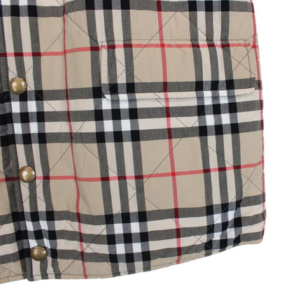 Burberry Tan Brown and Multicoloured Nova Check Reversible Quilted Vest Jacket