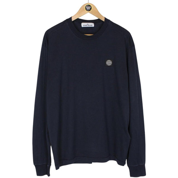 Stone Island AW 2020 Navy Blue Long Sleeve Compass T-Shirt