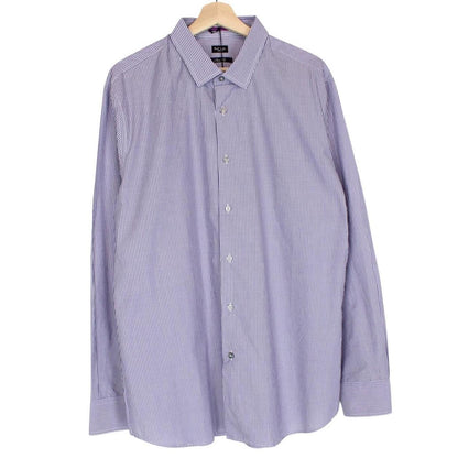 Paul Smith purple and white striped long sleeve cotton shirt with tags attached.