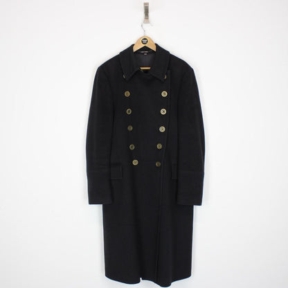 Burberry London Navy Blue Virgin Wool Overcoat