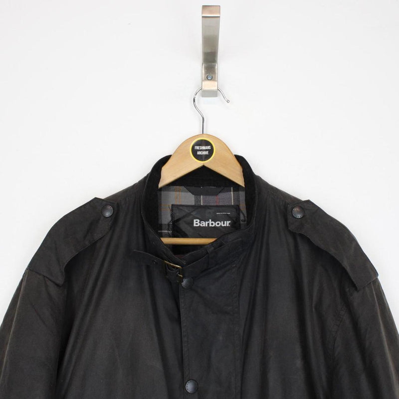 Vintage Barbour Black Wax Flyer Jacket