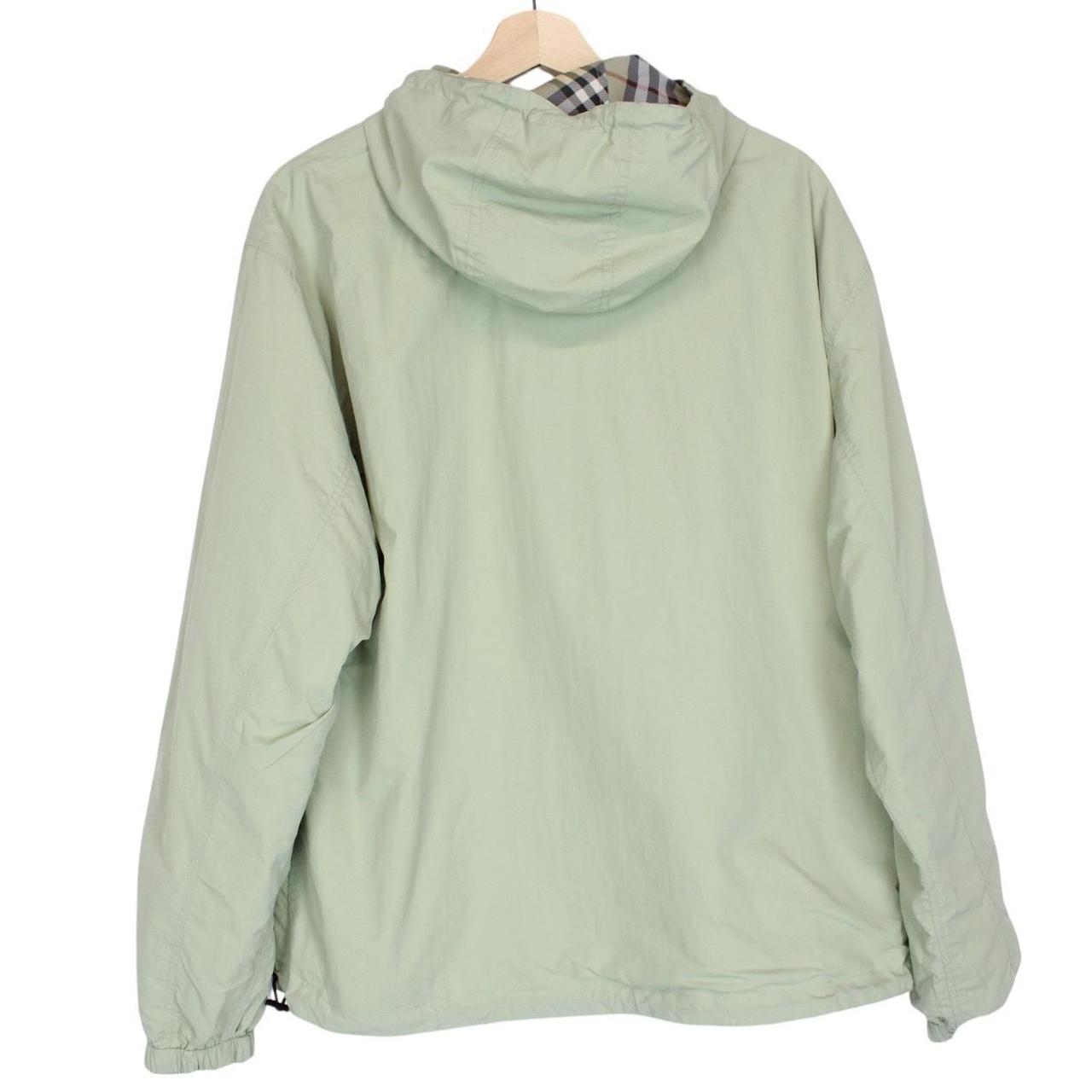 Burberry Green EKD Nova Check Full Zip Nylon Hooded Reversible Jacket