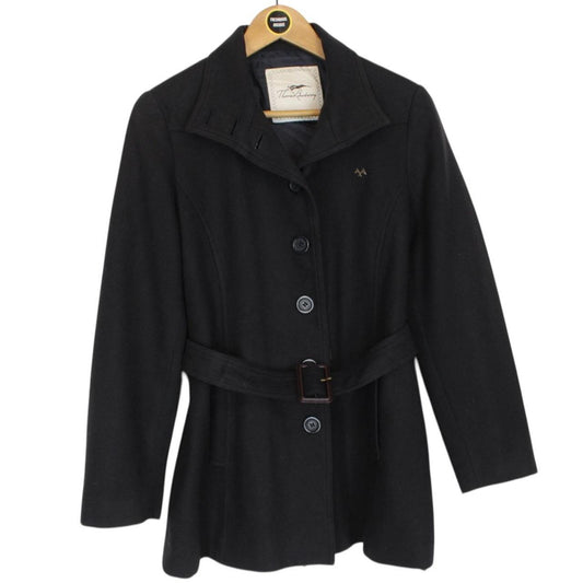 Vintage Thomas Burberry Navy Blue Wool Belted Coat