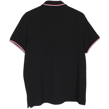 Moncler Maglia Manica Corta Black Short Sleeve Cotton Polo Shirt