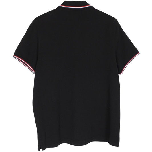 Moncler Maglia Manica Corta Black Short Sleeve Cotton Polo Shirt