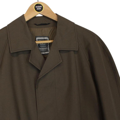 Vintage 90s Christian Dior Brown Cotton Blend Overcoat