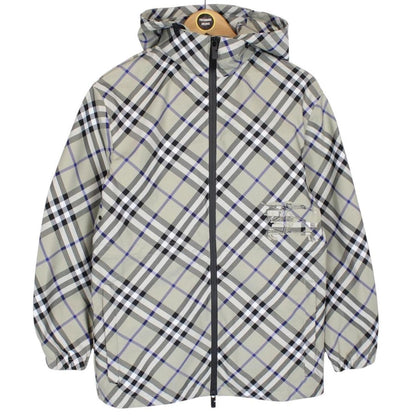 Burberry Grey Full Zip Nova Check Hooded Jacket