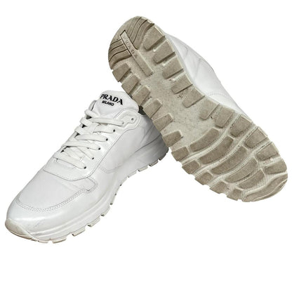 Prada Prax 01 White Re-Nylon and Leather Trainers