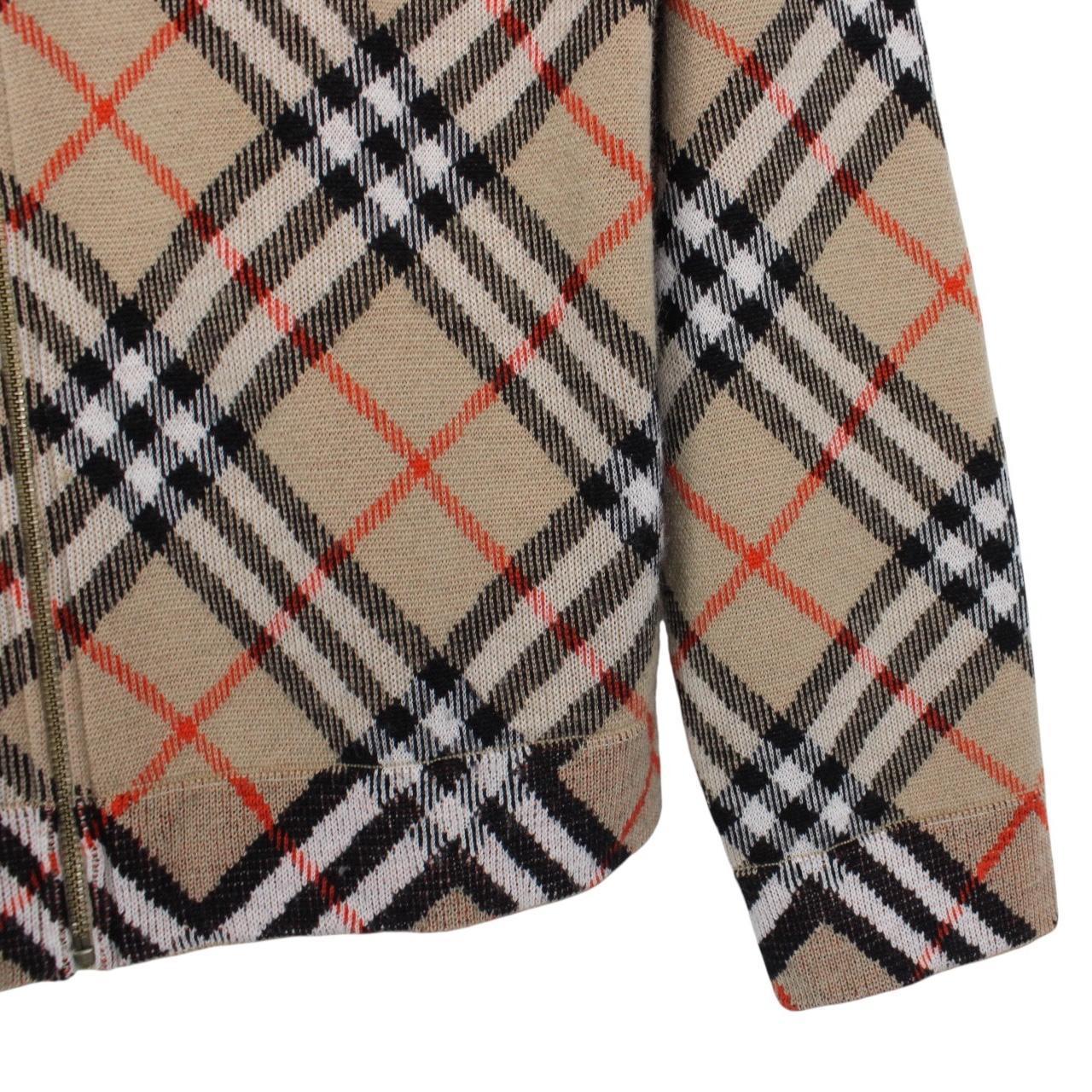 Burberry Tan Brown Archive Nova Check Full Zip Hoodie Jumper