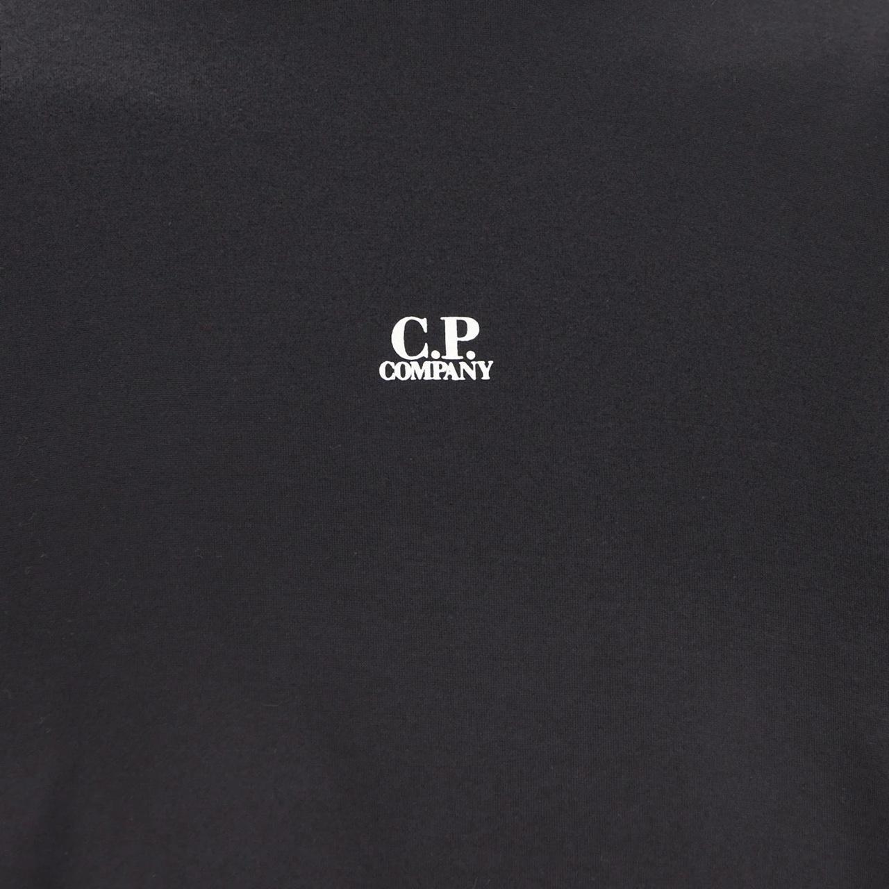 CP Company Black 30/1 Logo Print Cotton Short Sleeve T-Shirt
