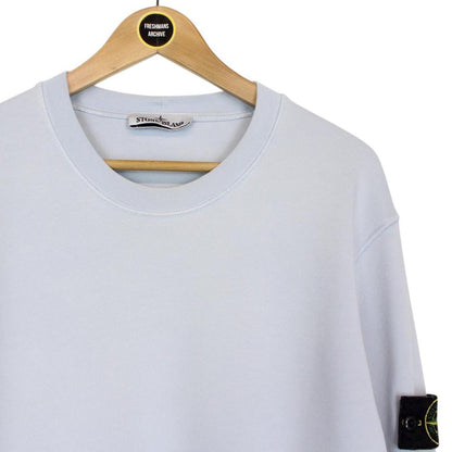Stone Island SS 2024 Light Blue Cotton Sweatshirt Jumper
