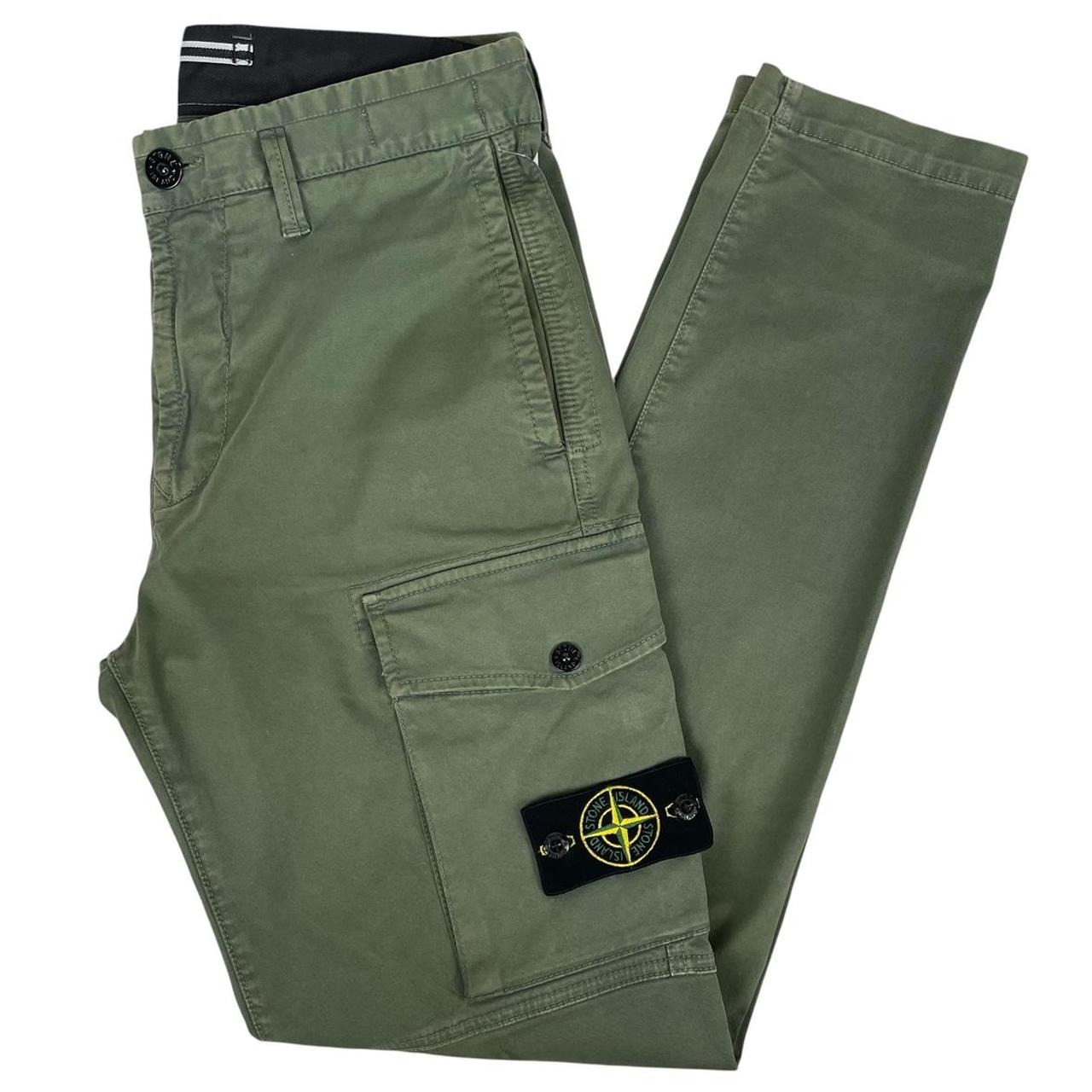 Stone Island AW 2020 Green Slim Fit Cargo Trousers