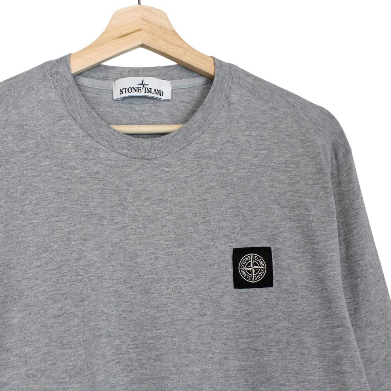 Stone Island SS 2022 Grey Long Sleeve Compass T-Shirt