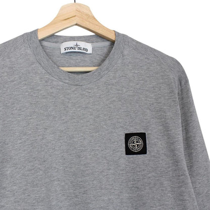 Stone Island SS 2022 Grey Long Sleeve Compass T-Shirt