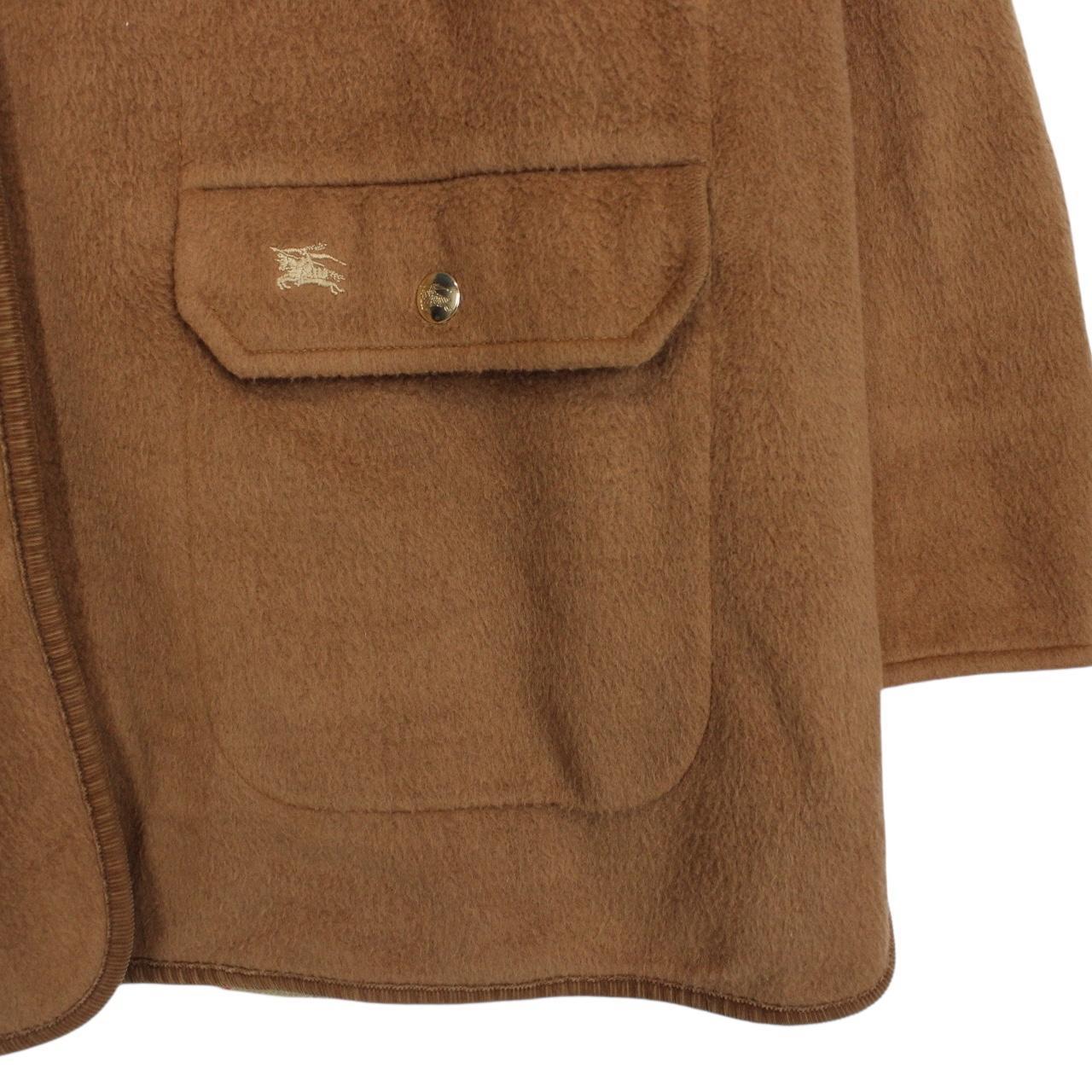Vintage 90s Burberry Tan Brown Acrylic Wool Blend Hooded Jacket