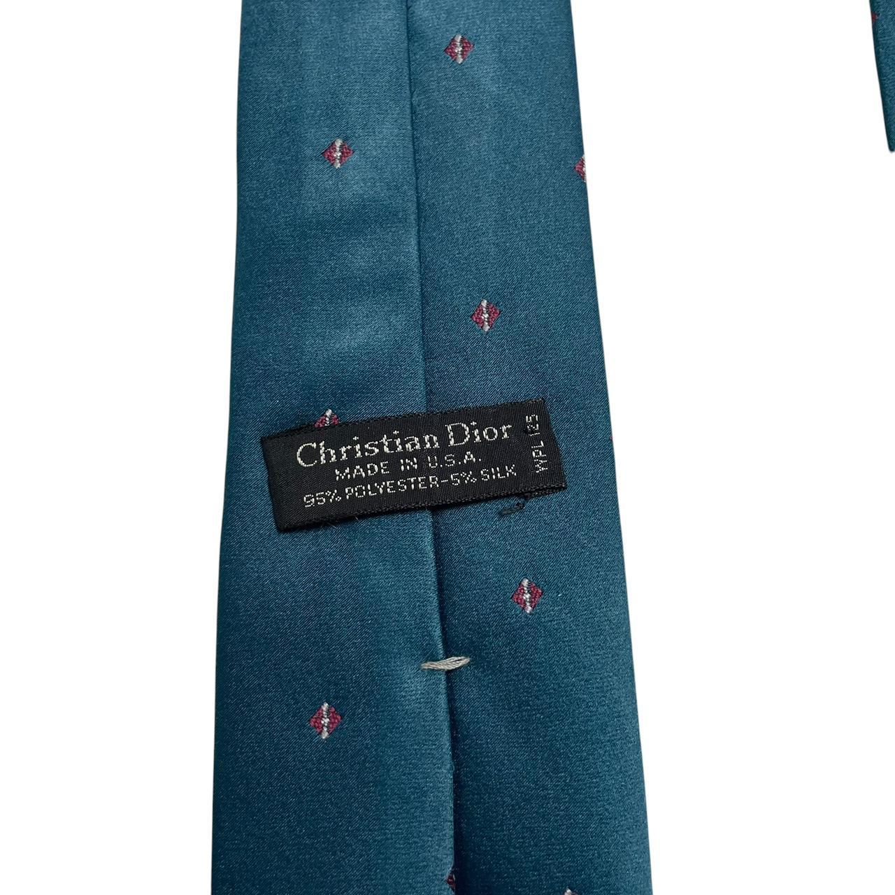 Vintage Christian Dior Green Polyester/Silk Tie