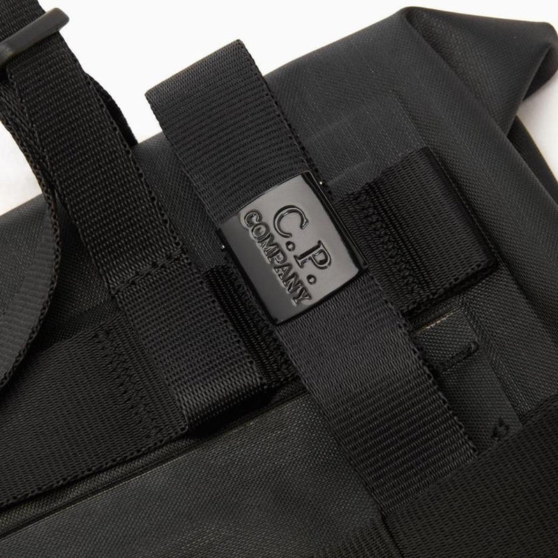 CP Company Metropolis Black Rubber Reps Logo Belt Bag