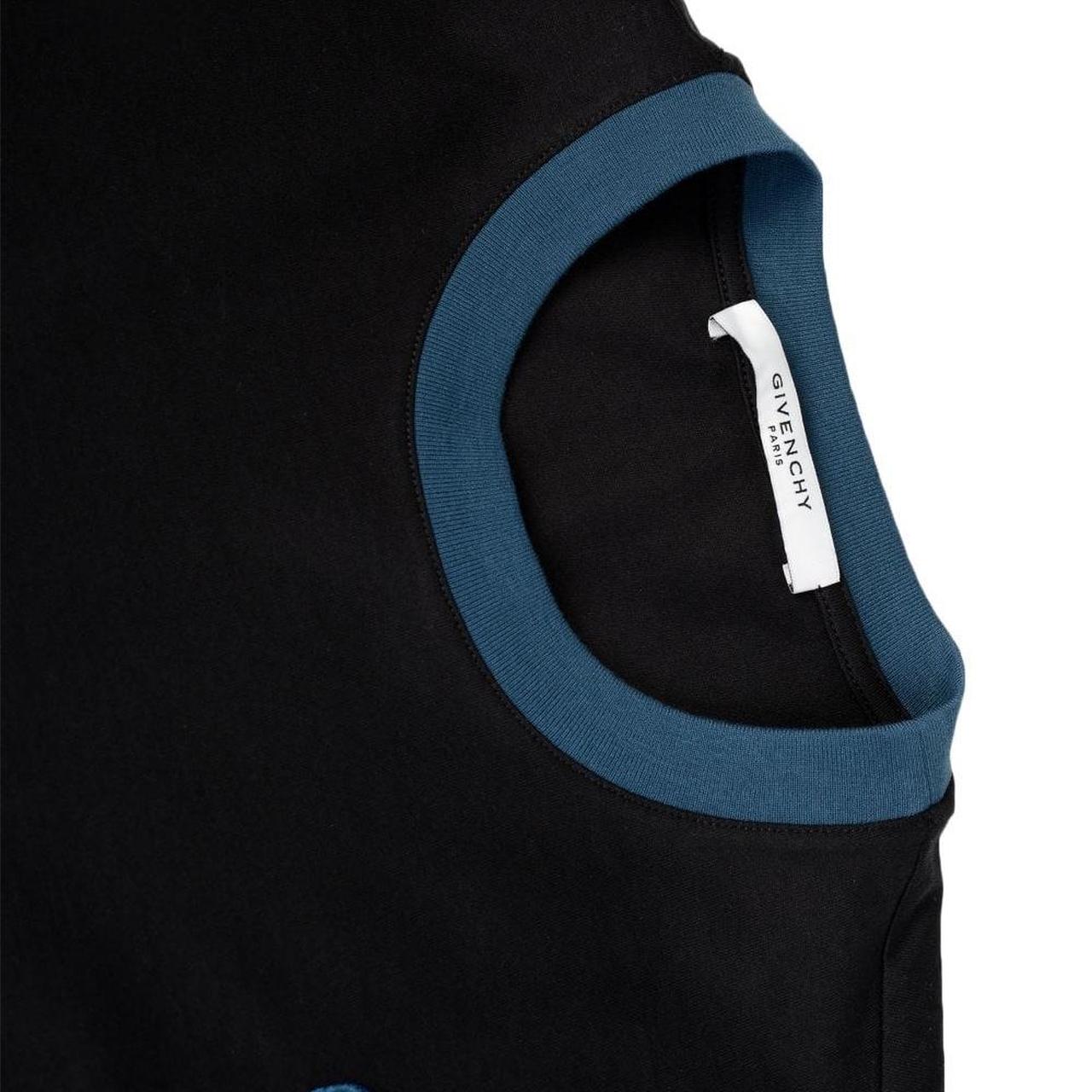 Givenchy Paris Black and Blue Text Spellout Short Sleeve T-Shirt